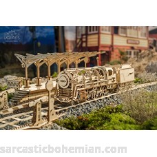 UGEARS Bundle 3 in 1 Locomotive + Railway Platform + Rails Mechanical 3D Puzzle Eco-Friendly Gift Brainteaser DIY Teens Adults Boys Kids Toys B01IEXY2I0